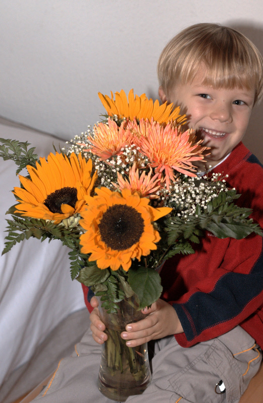 Des fleurs pour sa marraine